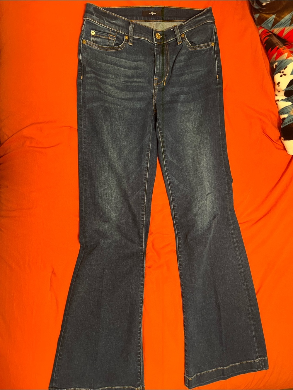 7 For All Mankind Dark Blue Flare Jeans
